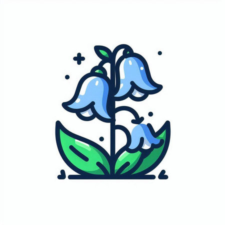 Bluebell flower on white background. Vector illustration in trendy flat style.のイラスト素材