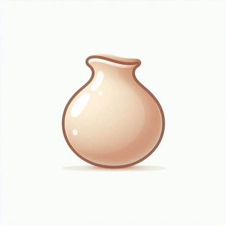 Ceramic vase on a white background. Vector illustration.のイラスト素材