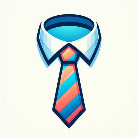 Illustration of a necktie on a white background, vector illustrationのイラスト素材