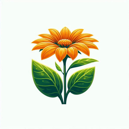 Beautiful sunflower isolated on a white background. Vector illustration.のイラスト素材