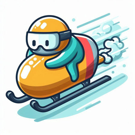 Cartoon snowboarder on a white background. Vector illustration.のイラスト素材