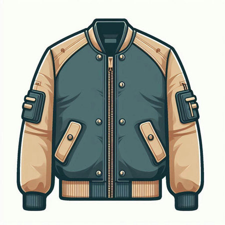 Men's jacket isolated on white background. Vector illustration. Eps 10.のイラスト素材