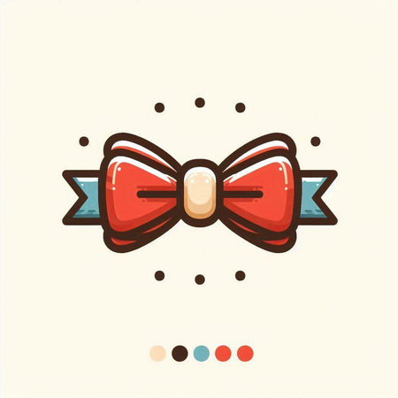 Cute bow tie icon. Vector illustration in flat cartoon style.のイラスト素材