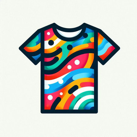 Colorful t-shirt isolated on white background. Vector illustration.のイラスト素材