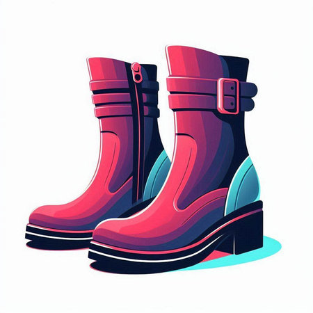 Rubber boots. Isolated on white background. Vector illustration.のイラスト素材