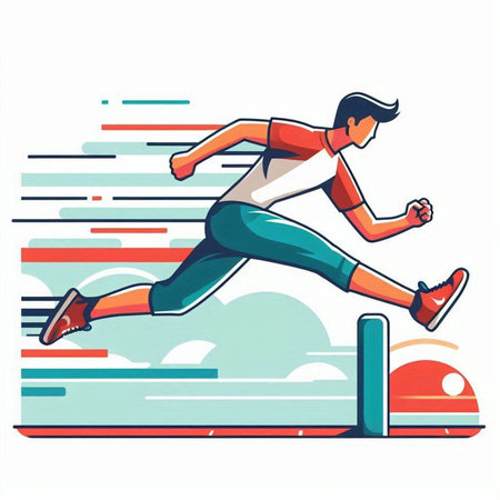 Running man. Sport, fitness, healthy lifestyle concept. Vector illustrationのイラスト素材
