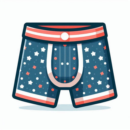 Men's boxer shorts. Flat style vector illustration isolated on white background.のイラスト素材