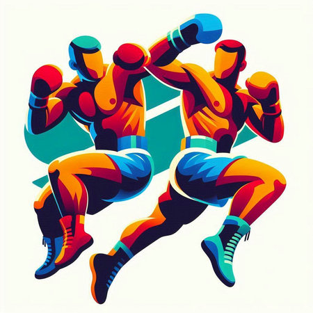 Boxing is the sport of the future. Vector illustration on white background.のイラスト素材