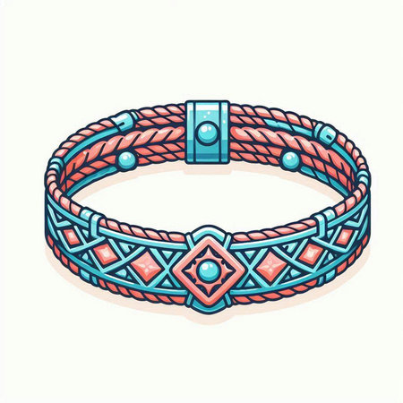 Hand drawn boho style bracelets. Vector illustration isolated on white background.のイラスト素材