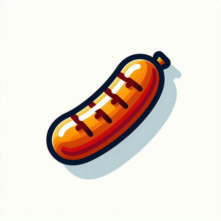 Sausage icon. Vector illustration isolated on a white background.のイラスト素材