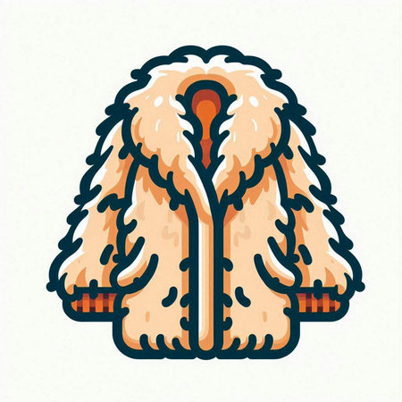 Fur coat icon isolated on white background. Vector illustration of fur coat.のイラスト素材