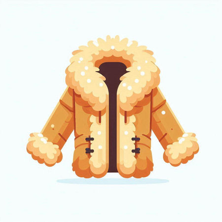Vector illustration of a warm winter jacket isolated on a white background.のイラスト素材