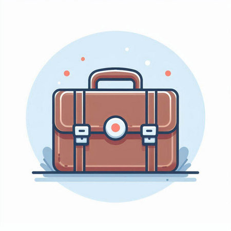 Suitcase icon. Vector illustration in flat style on white background.のイラスト素材