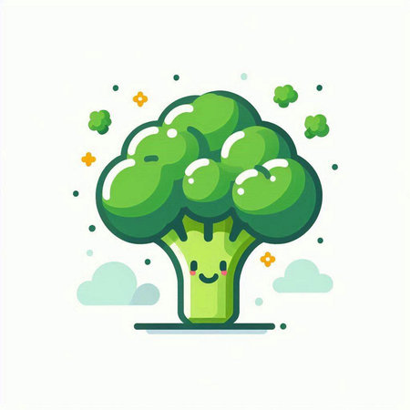 Broccoli vector icon. Flat illustration of broccoli vector icon for web designのイラスト素材