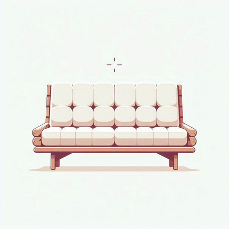 Illustration of a sofa in retro style. Vector illustration of a sofa.のイラスト素材
