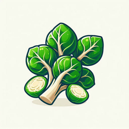 Brussels sprouts icon isolated on white background. Vector illustration.のイラスト素材