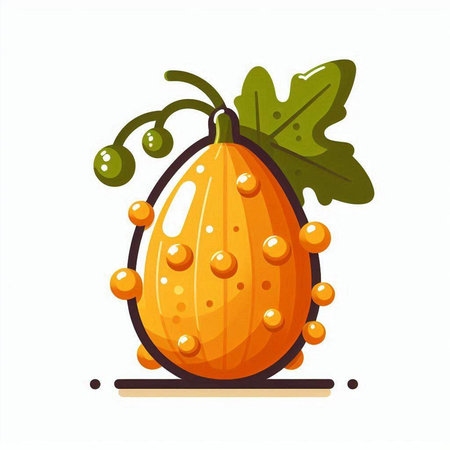 Pumpkin isolated on white background. Vector illustration in cartoon style.のイラスト素材