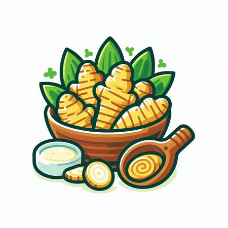 Ginger root vector icon. Hand drawn illustration of ginger root vector icon for web designのイラスト素材