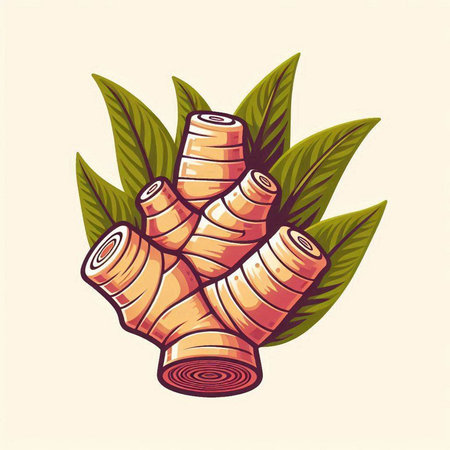 Illustration of bamboo stems with leaves on a white background - vectorのイラスト素材