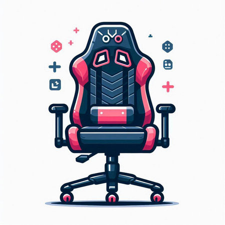 Funny cartoon office chair. Vector illustration isolated on white background.のイラスト素材