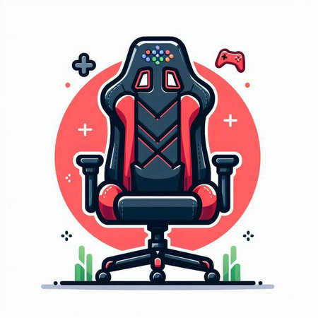 Futuristic gaming chair in cartoon style. Vector illustration for your designのイラスト素材