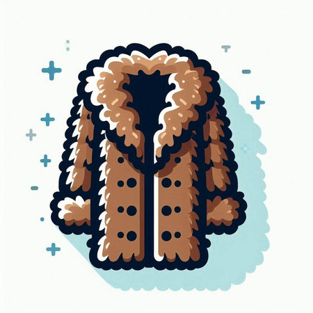 Fur coat. Vector illustration of a fur coat with a pattern.のイラスト素材