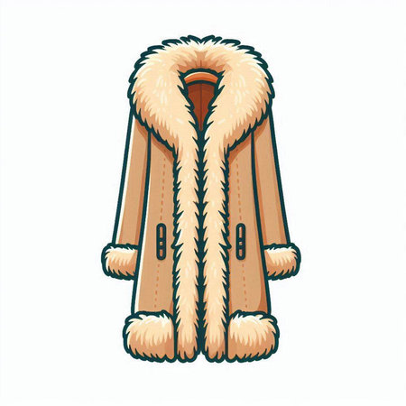 Mink fur coat isolated on a white background. Vector illustration.のイラスト素材