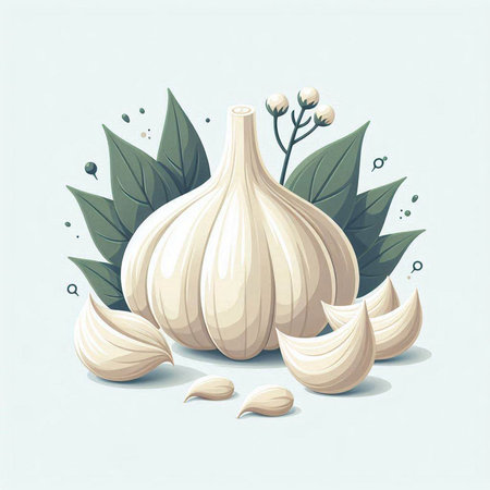 Garlic vector illustration. Garlic vector illustration. Garlic vector illustrationのイラスト素材