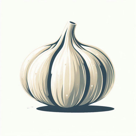 Garlic. Isolated on white background. Vector illustration in retro style.のイラスト素材
