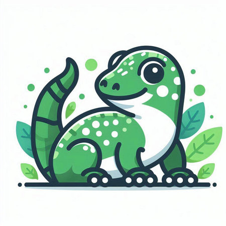 Cute crocodile on green background. Vector illustration in cartoon style.のイラスト素材