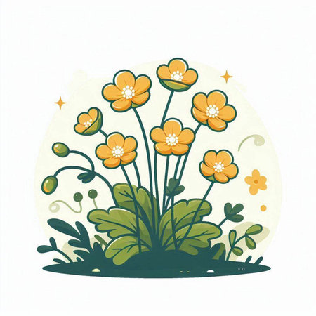 Flowers on a white background, watercolours, vector illustrationのイラスト素材