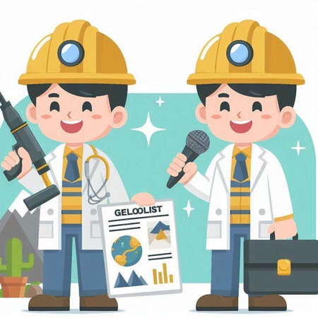 engineer and architect in a construction site, vector art illustration.のイラスト素材