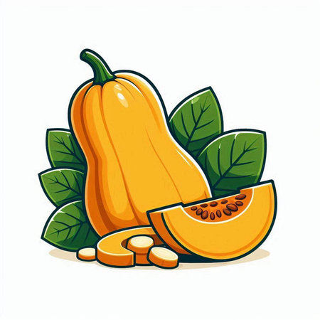 Papaya fruit isolated on a white background. Vector illustration.のイラスト素材