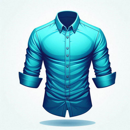 Blue shirt on a mannequin on a white background. Vector illustrationのイラスト素材