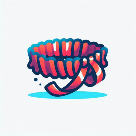 Illustration of a ribbon with the text I love you in itのイラスト素材