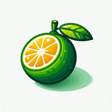 Lime fruit on white background. Vector illustration of citrus fruit.のイラスト素材