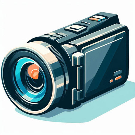 Illustration of a camera on a white background, vector illustration.のイラスト素材