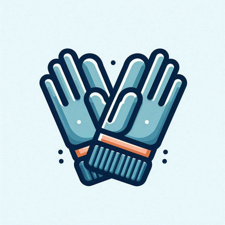 Gloves icon. Vector illustration of a pair of medical gloves.のイラスト素材