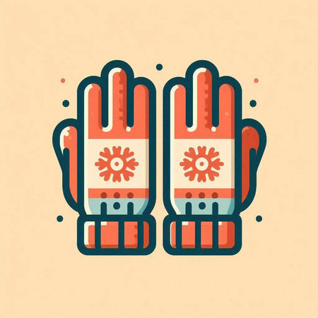 Winter gloves icon. Winter gloves vector illustration. Winter gloves vector icon.のイラスト素材