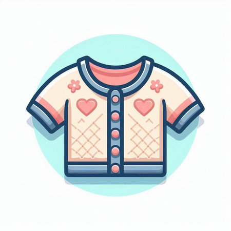 Clothes with hearts icon. Vector illustration in flat design style.のイラスト素材
