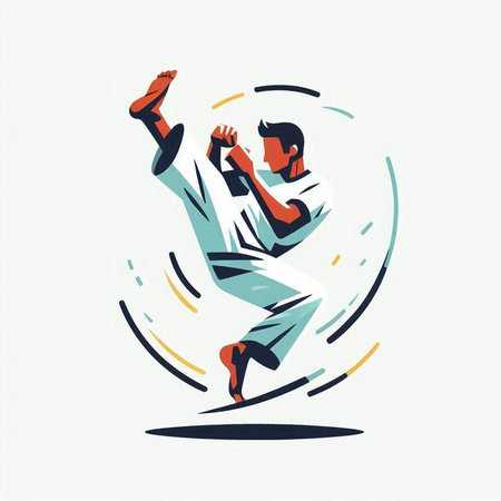 Cricket player jumping with ball. Vector illustration in retro style.のイラスト素材
