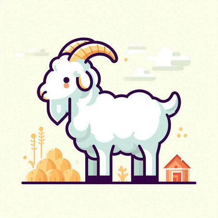 Sheep. Flat design. Vector illustration, eps 10.のイラスト素材