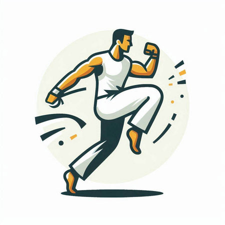 Running man in sportswear. Vector illustration of a running man.のイラスト素材