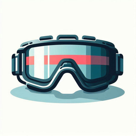 Ski goggles isolated on white background. Vector illustration in flat style.のイラスト素材