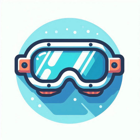 Ski goggles icon. Flat illustration of ski goggles icon for web designのイラスト素材