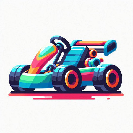 Colorful karting on a white background. Vector illustration.のイラスト素材