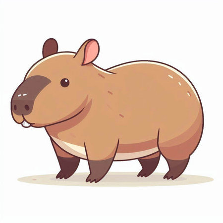 Cute cartoon badger isolated on white background. Vector illustration.のイラスト素材