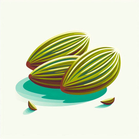 Pistachios on a white background. A vector illustration.のイラスト素材