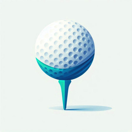 Golf ball on golf tee. Vector illustration. Eps 10.のイラスト素材