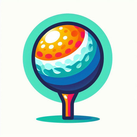Golf ball icon isolated on a white background. Vector illustration.のイラスト素材